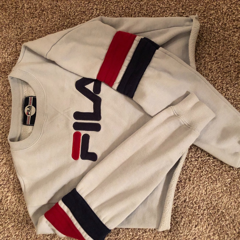 cropped fila crewneck